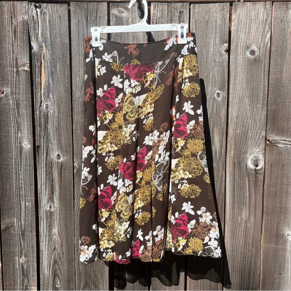 Christopher & Banks butterfly flowy A-line skirt size 4